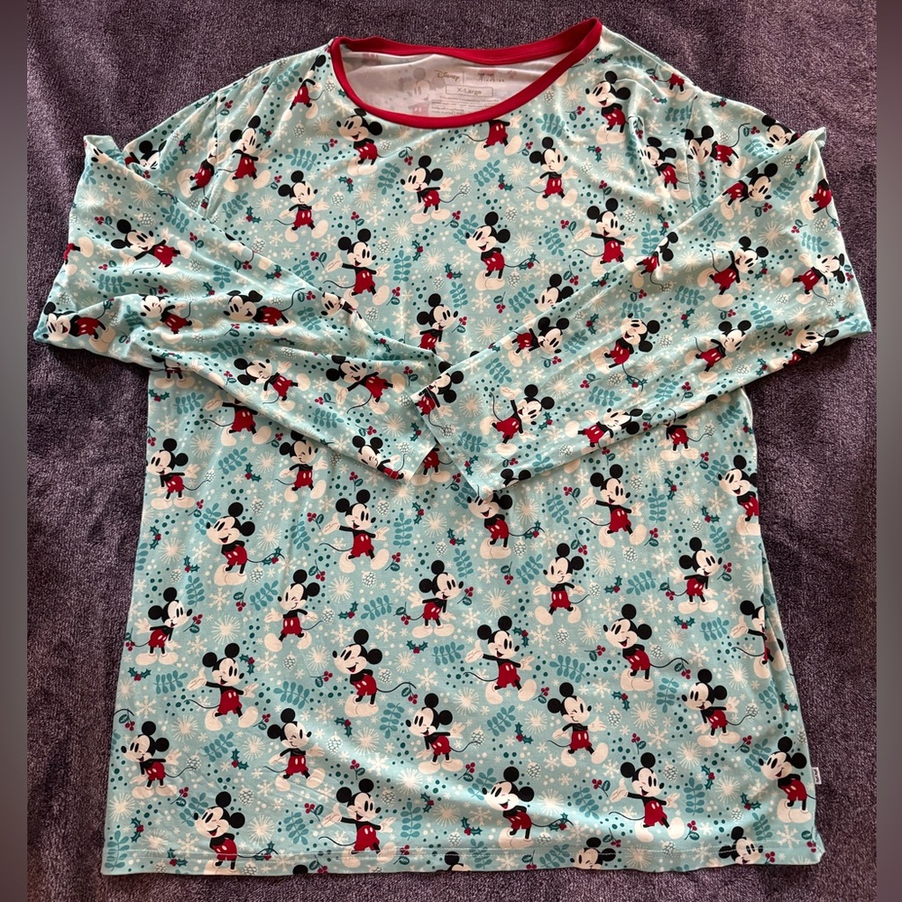 Little Sleepies Mickey Winter Wonderland XL mens pajama shirt